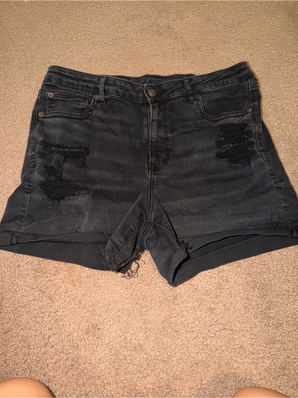 American Eagle Next Level Stretch High-Rise Black Denim Women’s Shorts